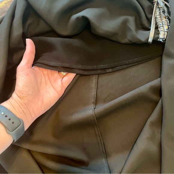 AllSaints Carla Gathered Silver Metallic Midi Skirt Side Split Polyester Size 10 - Picture 11 of 15